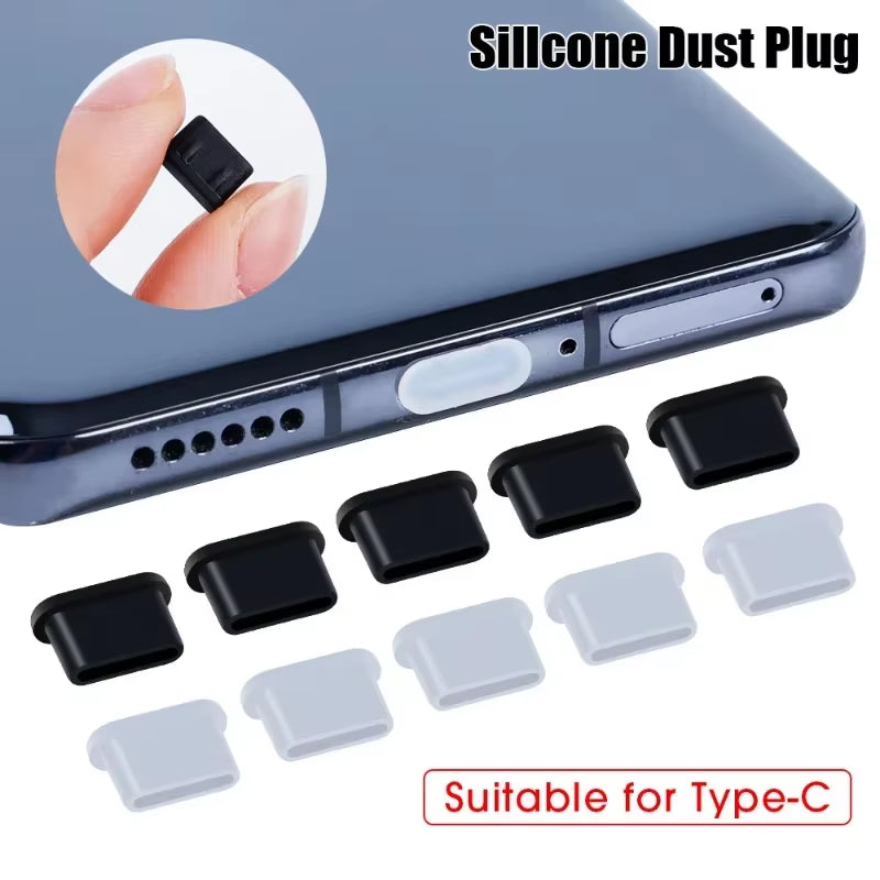 Silicone Dust Plugs Type C Charging Port Protector Stopper Cap Cover for Iphone 15 Pro Max 15 plus Samsung Xiaomi Anti-Dust Plug